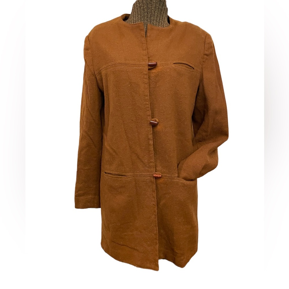 Vintage Christian Dior Coffee Brown Cardigan Jacket Womens Size 10 - Picture 3 of 7